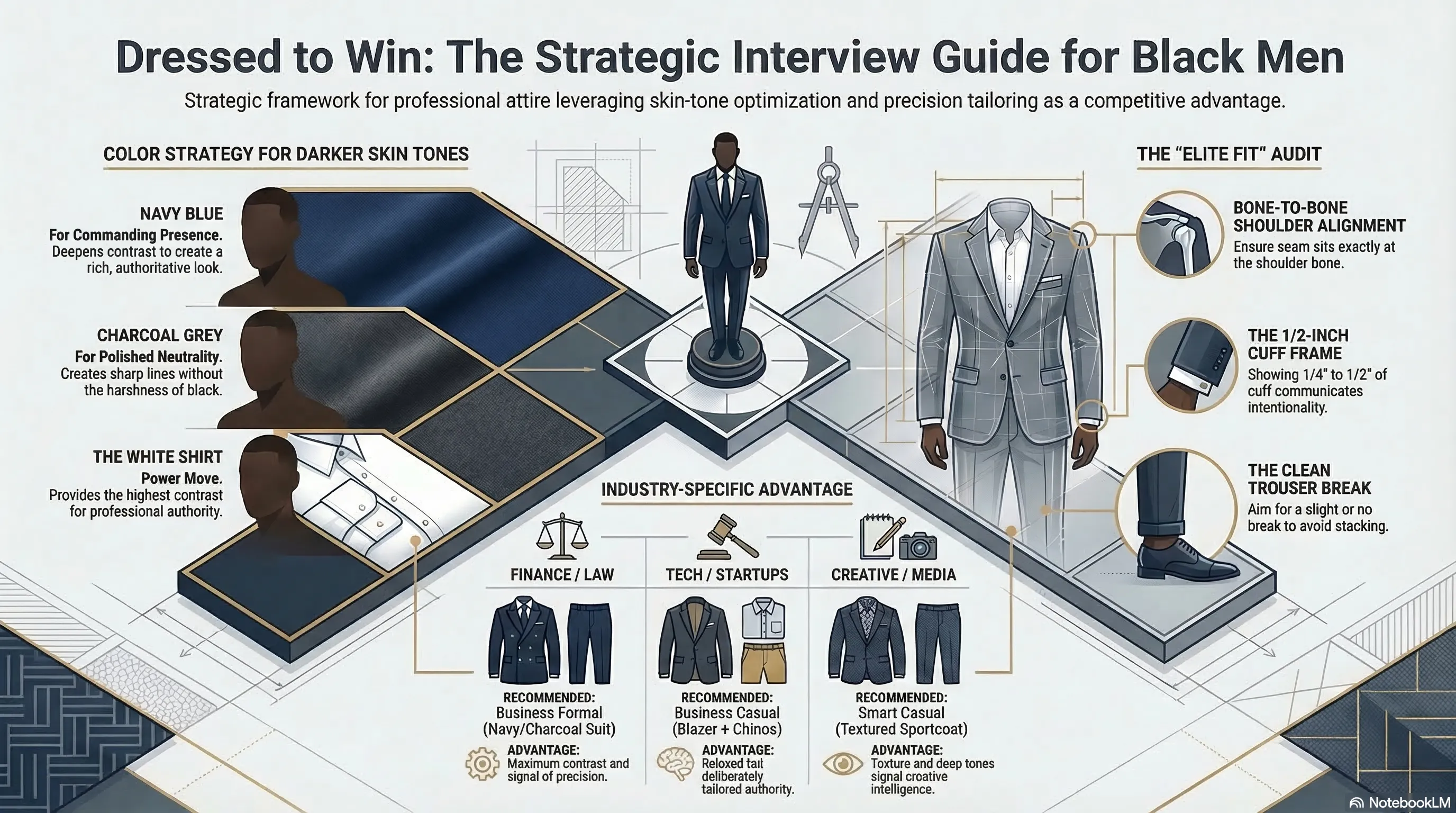 Dressed To Win: Interview Style System details infographic